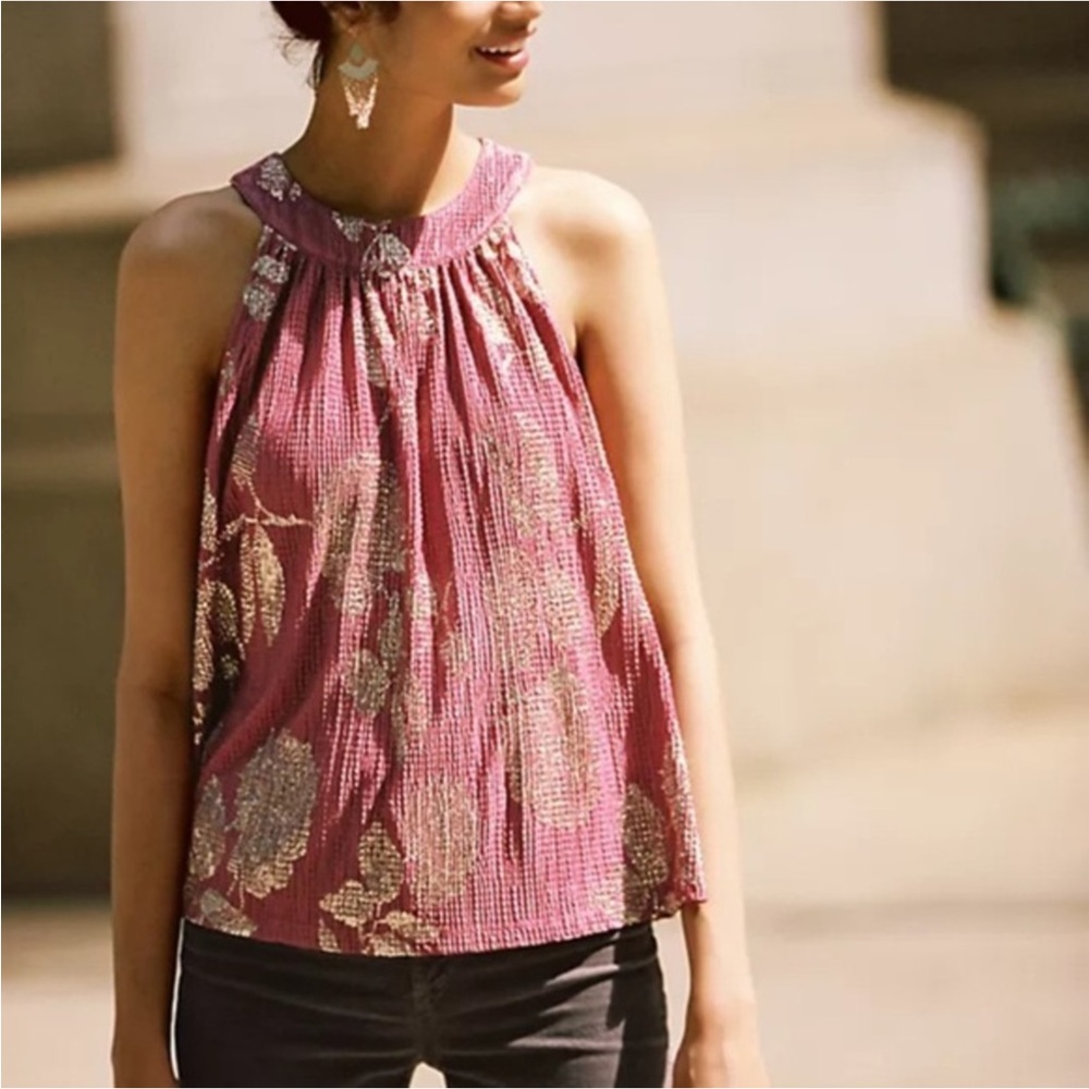 Anthropologie feather & bone - pink and gold
